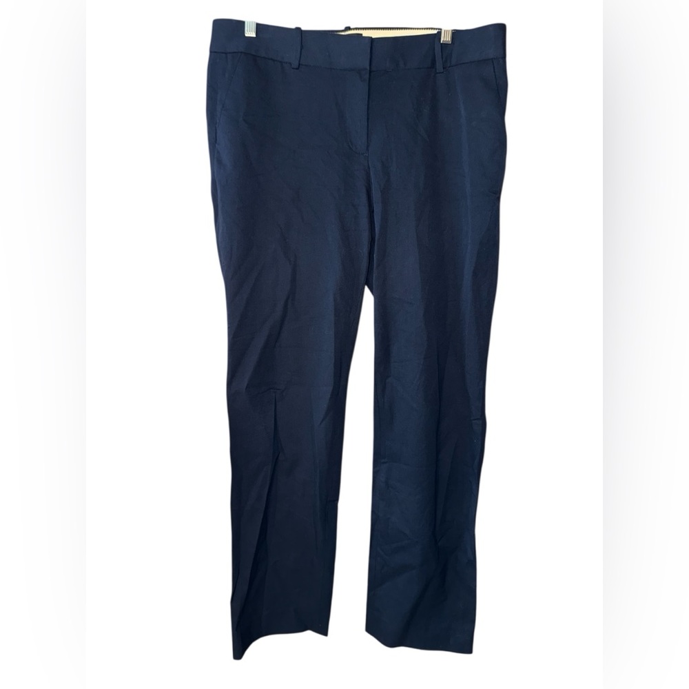 J. Crew Favorite Fit Bootcut Leg Navy Blue Cotton Pants Size 10 A1209